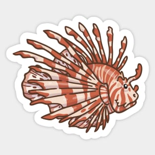 Red Lionfish Sticker